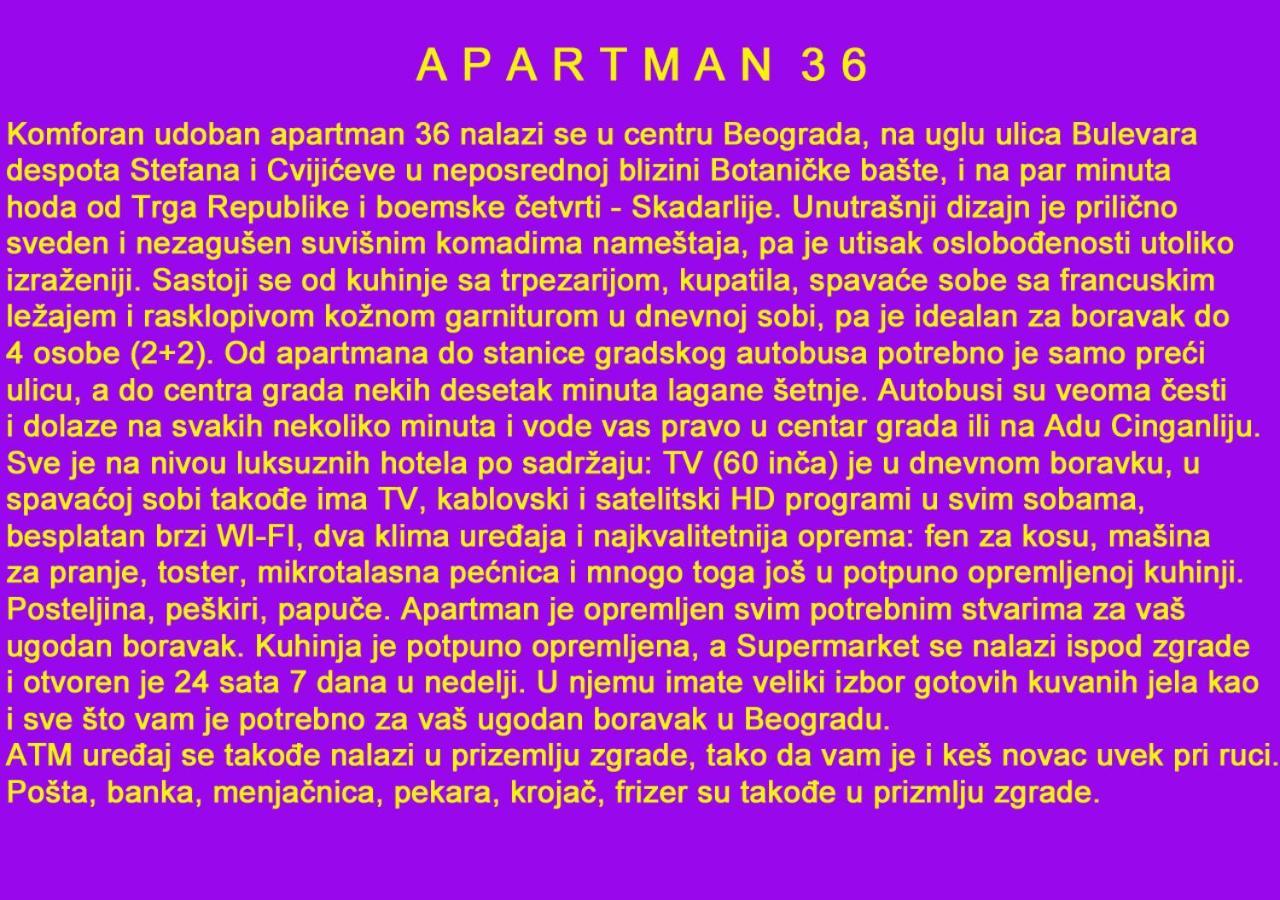 Apartment 36 Belgrad Zewnętrze zdjęcie